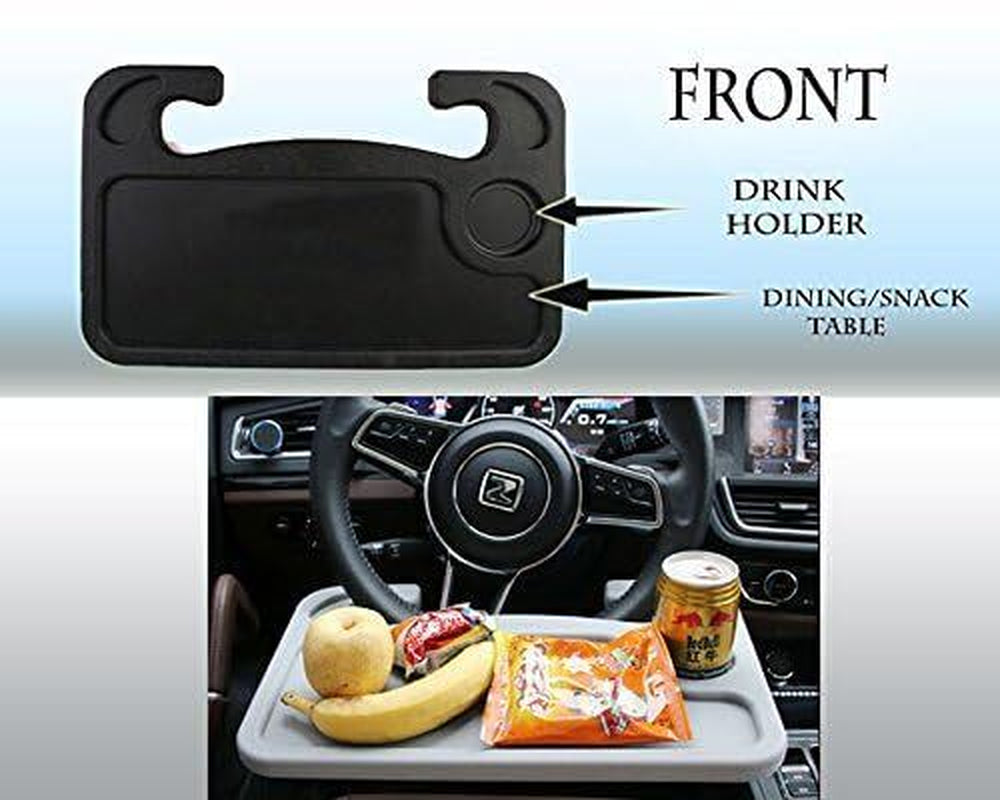 Steering Wheel Tray, Car Table Tray, Steering Wheel Desk for Laptop and Vehic...