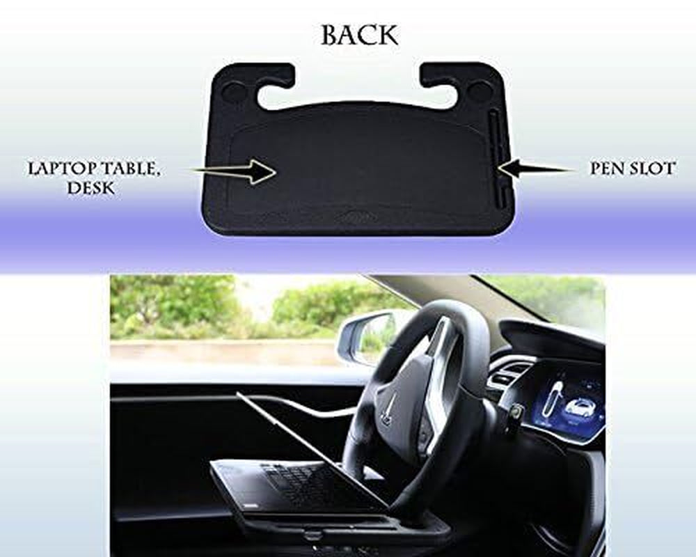 Steering Wheel Tray, Car Table Tray, Steering Wheel Desk for Laptop and Vehic...